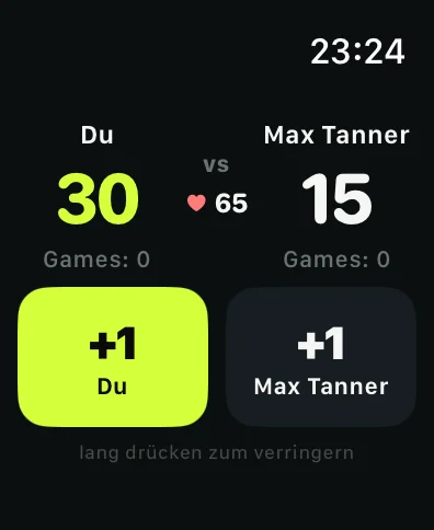 Courtic Live-Scoring auf der Apple Watch
